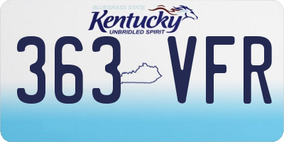 KY license plate 363VFR