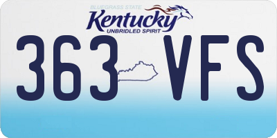 KY license plate 363VFS