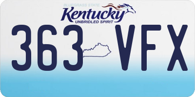 KY license plate 363VFX