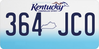 KY license plate 364JCO