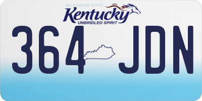 KY license plate 364JDN