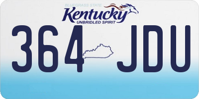 KY license plate 364JDU