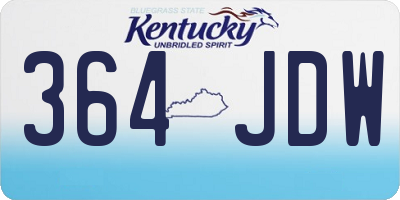 KY license plate 364JDW