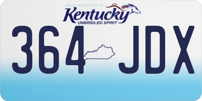 KY license plate 364JDX