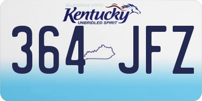 KY license plate 364JFZ