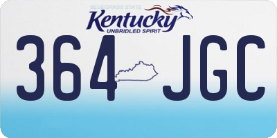 KY license plate 364JGC