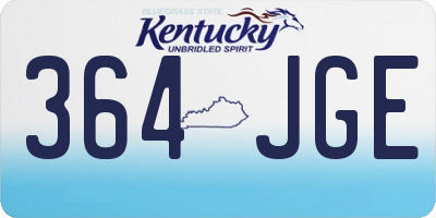 KY license plate 364JGE