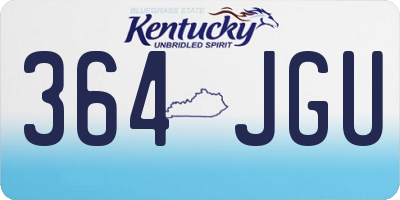 KY license plate 364JGU