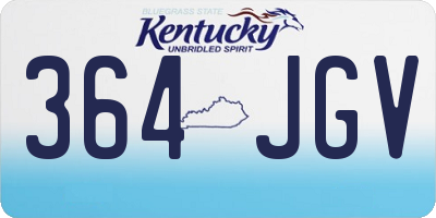 KY license plate 364JGV