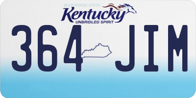 KY license plate 364JIM