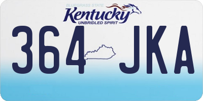KY license plate 364JKA