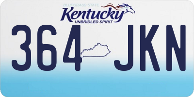 KY license plate 364JKN