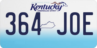 KY license plate 364JOE