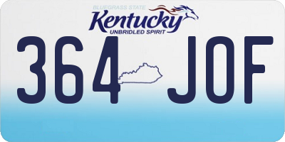 KY license plate 364JOF