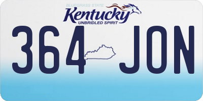 KY license plate 364JON