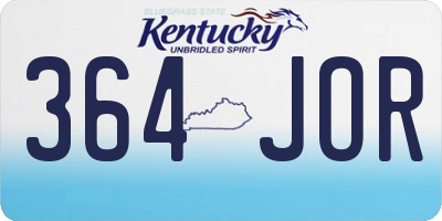KY license plate 364JOR