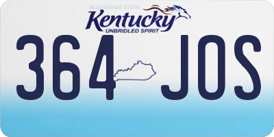 KY license plate 364JOS