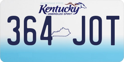 KY license plate 364JOT