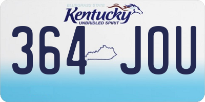 KY license plate 364JOU