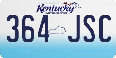KY license plate 364JSC