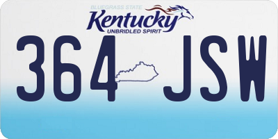 KY license plate 364JSW