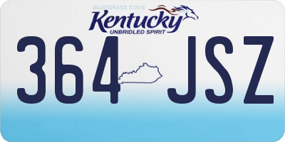 KY license plate 364JSZ