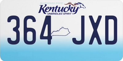 KY license plate 364JXD