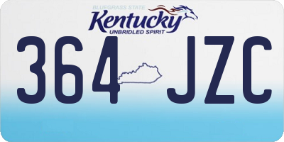 KY license plate 364JZC