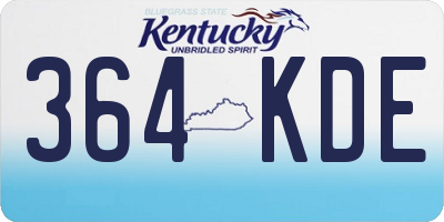 KY license plate 364KDE