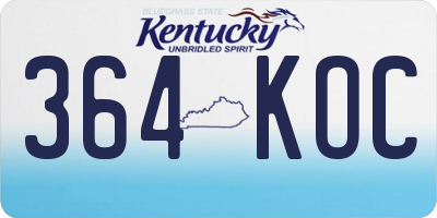 KY license plate 364KOC