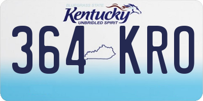 KY license plate 364KRO