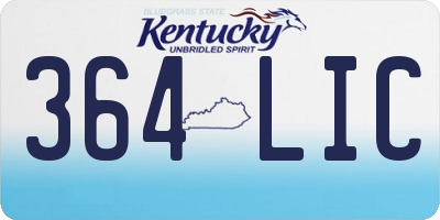 KY license plate 364LIC