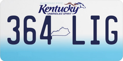 KY license plate 364LIG