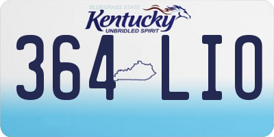 KY license plate 364LIO