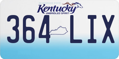 KY license plate 364LIX