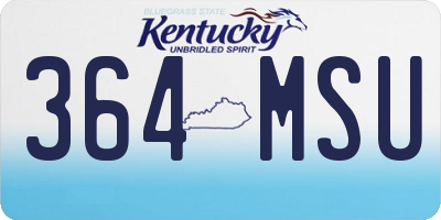 KY license plate 364MSU