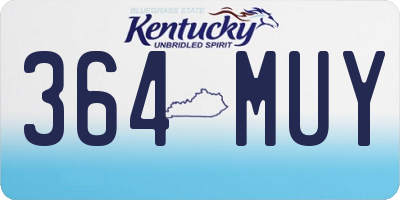 KY license plate 364MUY
