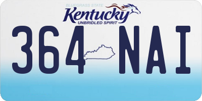 KY license plate 364NAI