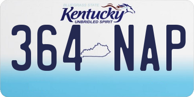 KY license plate 364NAP