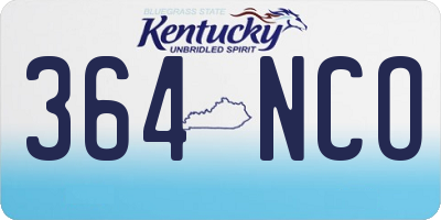 KY license plate 364NCO