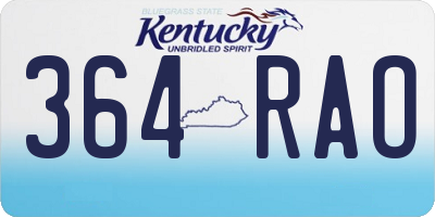 KY license plate 364RAO