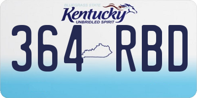 KY license plate 364RBD