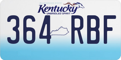 KY license plate 364RBF