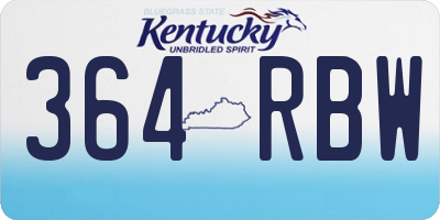 KY license plate 364RBW