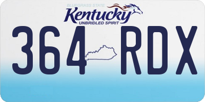 KY license plate 364RDX