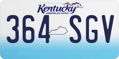 KY license plate 364SGV
