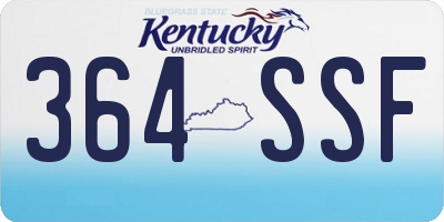 KY license plate 364SSF