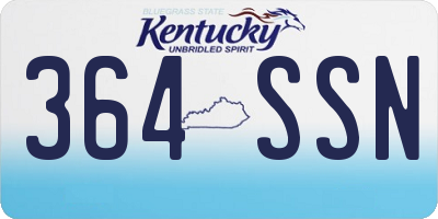 KY license plate 364SSN