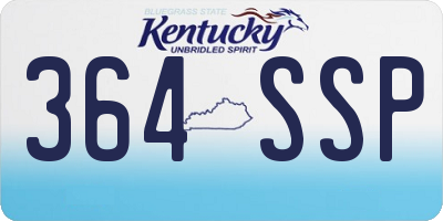 KY license plate 364SSP