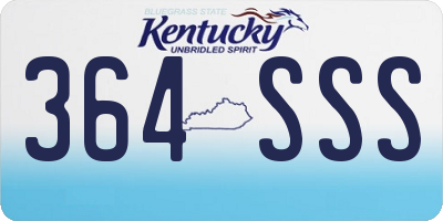 KY license plate 364SSS